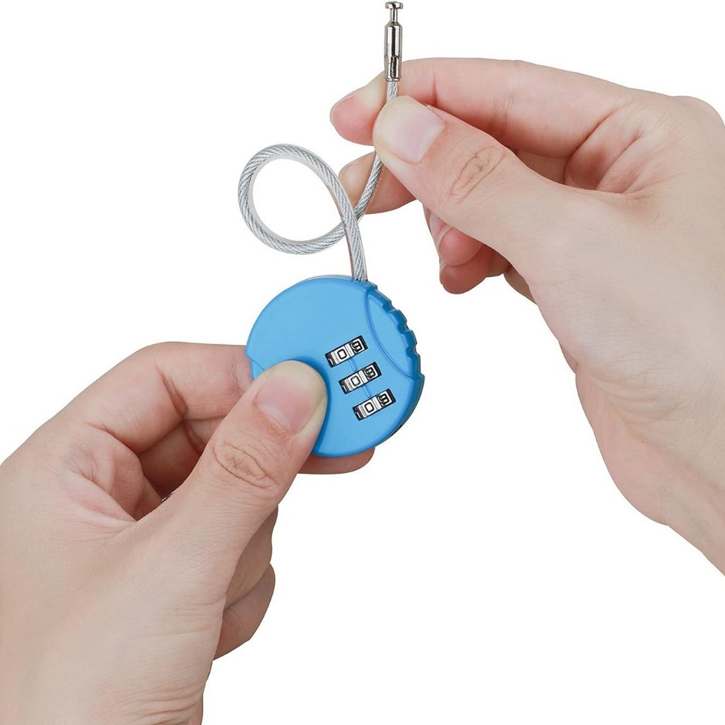Ổ khóa tròn 3 số, khóa dây cáp hình tròn du lịch chống trộm Ổ khóa tròn 3 số, khóa dây cáp hình tròn du lịch chống trộm