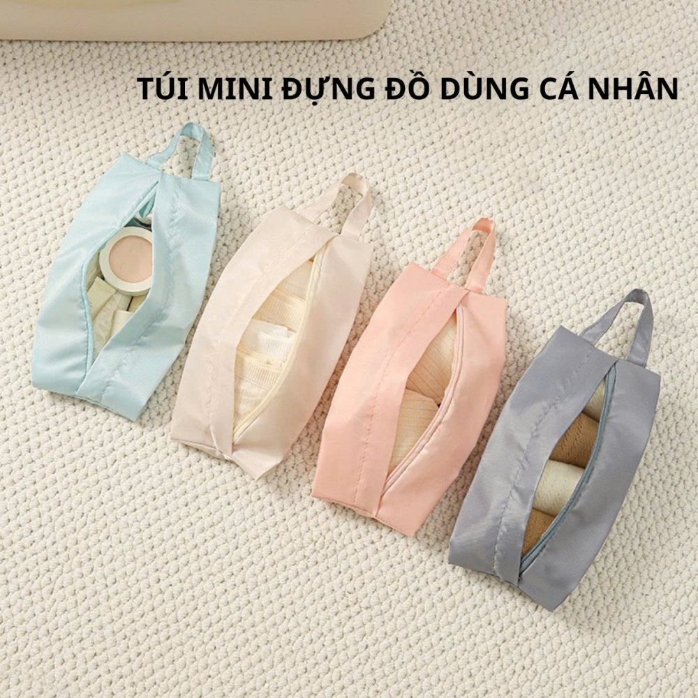 Túi mini đựng đồ dùng cá nhân, túi có quai xách đựng tất vớ đồ dùng du lịch gấp gọn Túi mini đựng đồ dùng cá nhân, túi có quai xách đựng tất vớ đồ dùng du lịch gấp gọn