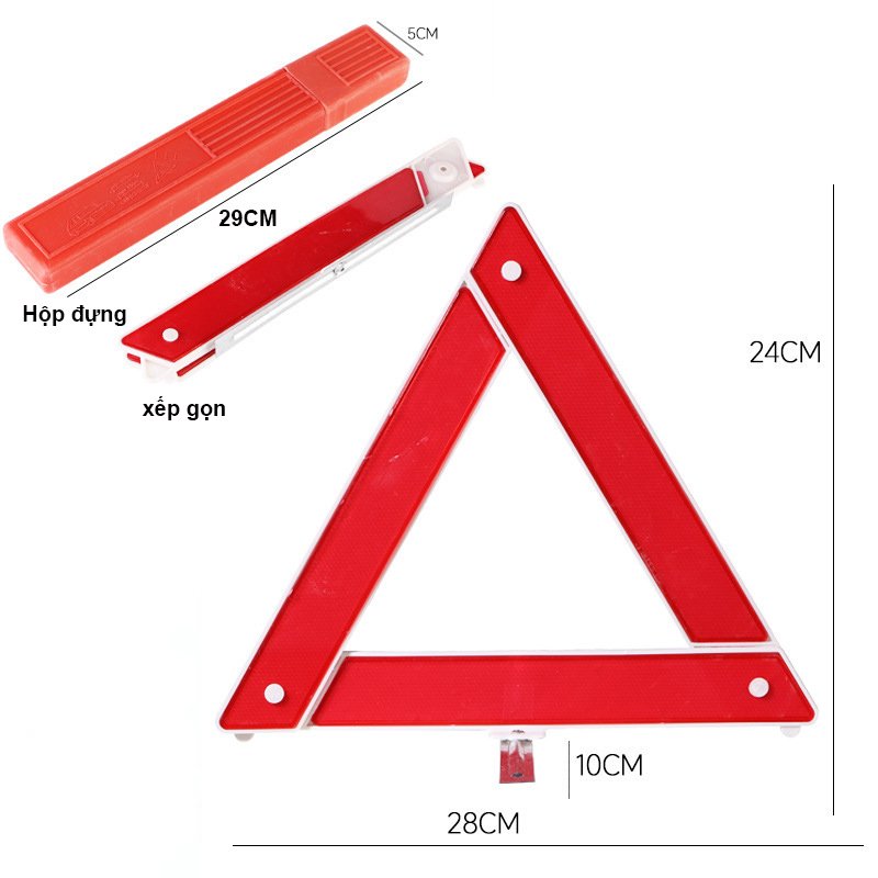 Biển cảnh báo ô tô phản quang tam giác gấp gọn, bảng phản quang cảnh báo xe hơi Biển cảnh báo ô tô phản quang tam giác gấp gọn, bảng phản quang cảnh báo xe hơi