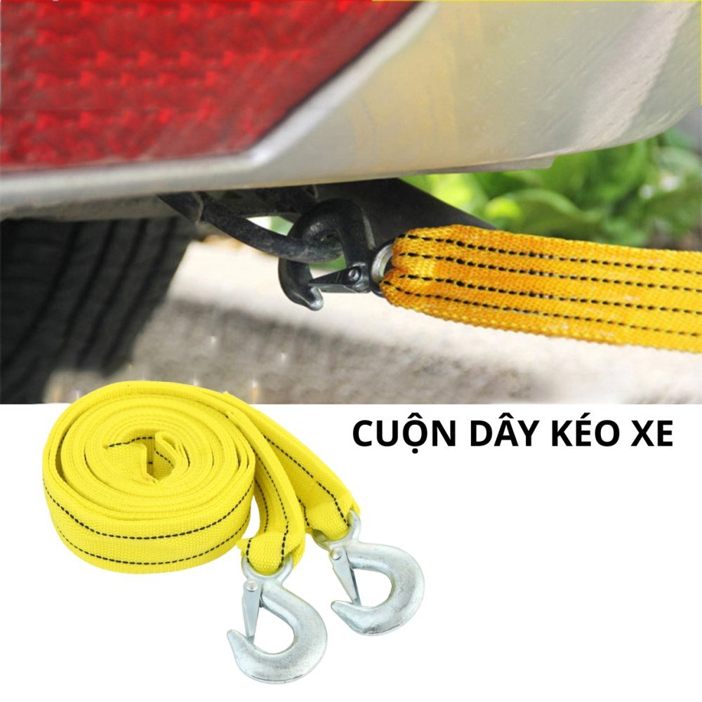 Dây cáp kéo xe sợi siêu bền, Dây cứu hộ kéo xe ô tô chuyên dụng tải trọng 5 tấn Dây cáp kéo xe sợi siêu bền, Dây cứu hộ kéo xe ô tô chuyên dụng tải trọng 5 tấn