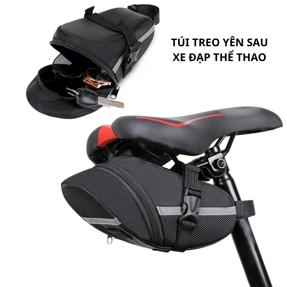 Túi treo yên sau xe đạp thể thao, túi gắn yên xe đạp đựng phụ kiện chống nước Túi treo yên sau xe đạp thể thao, túi gắn yên xe đạp đựng phụ kiện chống nước