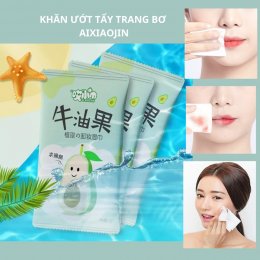 [Set 10] Khăn ướt tẩy trang quả bơ Aixiaojin làm sạch sâu dùng 1 lần tiện lợi