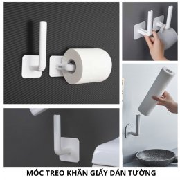 Móc nhựa dán tường hình chữ L treo khăn giấy tiện dụng đa năng