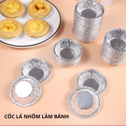 [Set 50-100] Cốc lá nhôm làm bánh Tart trứng tiện lợi