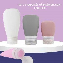 [3 kích cỡ] Set 3 chai chiết mỹ phẩm silicon cao cấp 30 , 60, 90ml