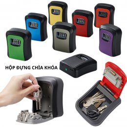 Hộp đựng chìa khóa bảo mật 4 số an toàn, hộp khóa lockbox treo tường bền bỉ chống chịu thời tiết ngoài trời