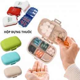 Hộp đựng thuốc du lịch bằng lúa mạch 8 ngăn tiện lợi