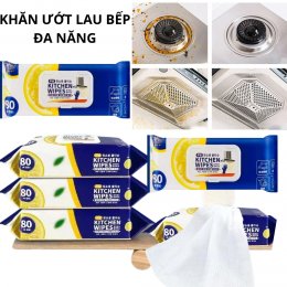 Khăn ướt lau bếp loại bỏ vết bẩn dầu mỡ diệt khuẩn khử mùi đa năng