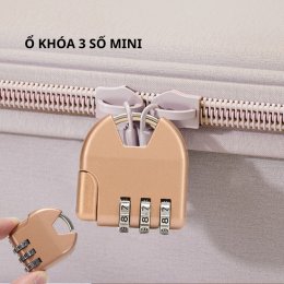 [Màu nâu đồng] Ổ khóa số mini bằng kim loại, khóa balo túi xách nhỏ gọn tiện lợi
