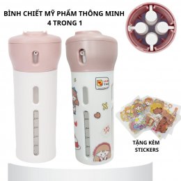 [Tặng stickers] Bình chiết mỹ phẩm 4 trong 1, chai chiết mỹ phẩm 4in1 thông minh