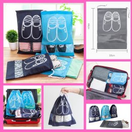 Túi vải dây rút in hình đựng giày dép chống bẩn du lịch size lớn