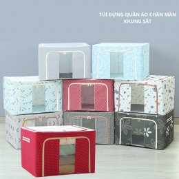 Túi vải đựng chăn màn, quần áo gấp gọn có khung thép chịu lực chắc chắn