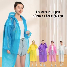 Áo mưa măng tô thời trang nam nữ vải chống thấm, nhẹ tiện lợi đi du lịch, cắm trại dã ngoại.