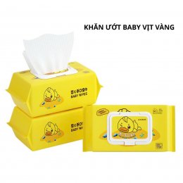 Gói 80 khăn ướt baby vịt vàng, Khăn giấy ướt 80 miếng bỏ túi tiện lợi