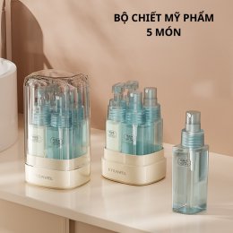 Hộp chiết mỹ phẩm 5 chi tiết Etravel 35ml, Chai chiết mỹ phẩm du lịch cao cấp 5 trong 1
