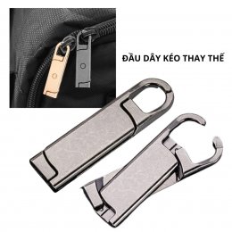 [Màu xám] Đầu dây kéo kim loại, đầu khóa kéo thay thế tiện lợi