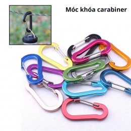 Móc khóa carabiner, móc kim loại chữ D đa năng