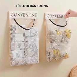 Túi lưới dán tường, túi lưới treo tường đựng đồ dùng tiện lợi