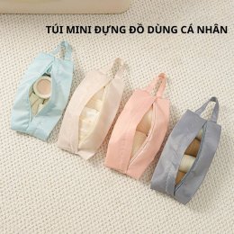 Túi mini đựng đồ dùng cá nhân, túi có quai xách đựng tất vớ đồ dùng du lịch gấp gọn