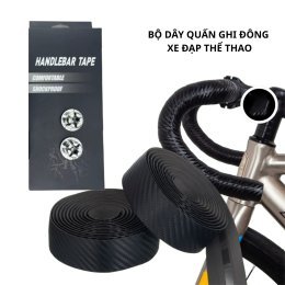 Bộ dây quấn ghi đông xe đạp vân Cacbon, dây quấn tay cầm xe đạp êm ái chống chống trượt