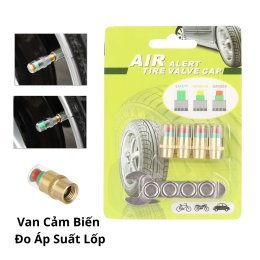 Van cảnh báo áp suất lốp ô tô bằng đồng hiển thị 3 màu, bộ cảm biến áp suất lốp xe máy xe đạp
